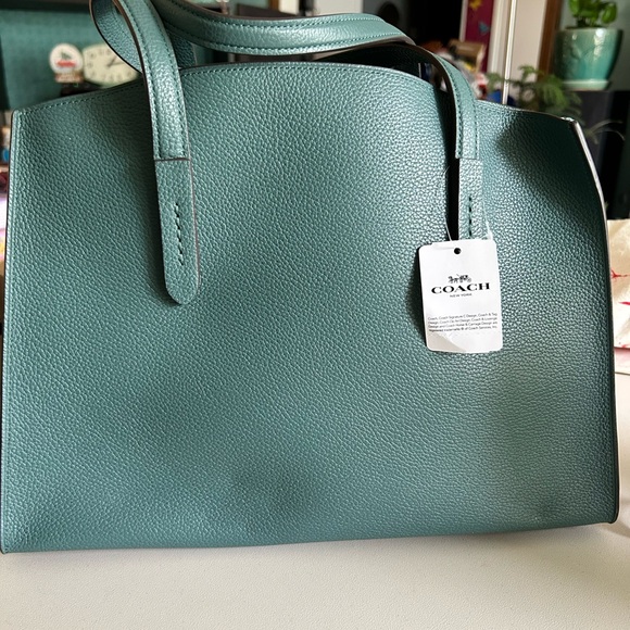 Coach Dark Turquoise Leather Bag - Picture 2 of 16
